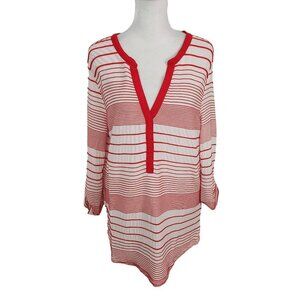 Sanctuary Red and White Stripe Tunic NWT XS Red Striped Knit Top